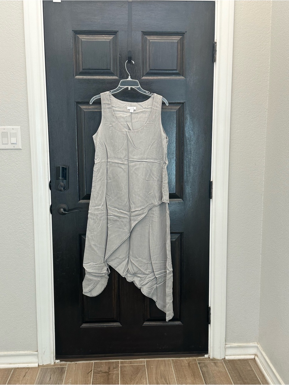 intro. Light Gray Asymmetrical Sleeveless Dress Medium